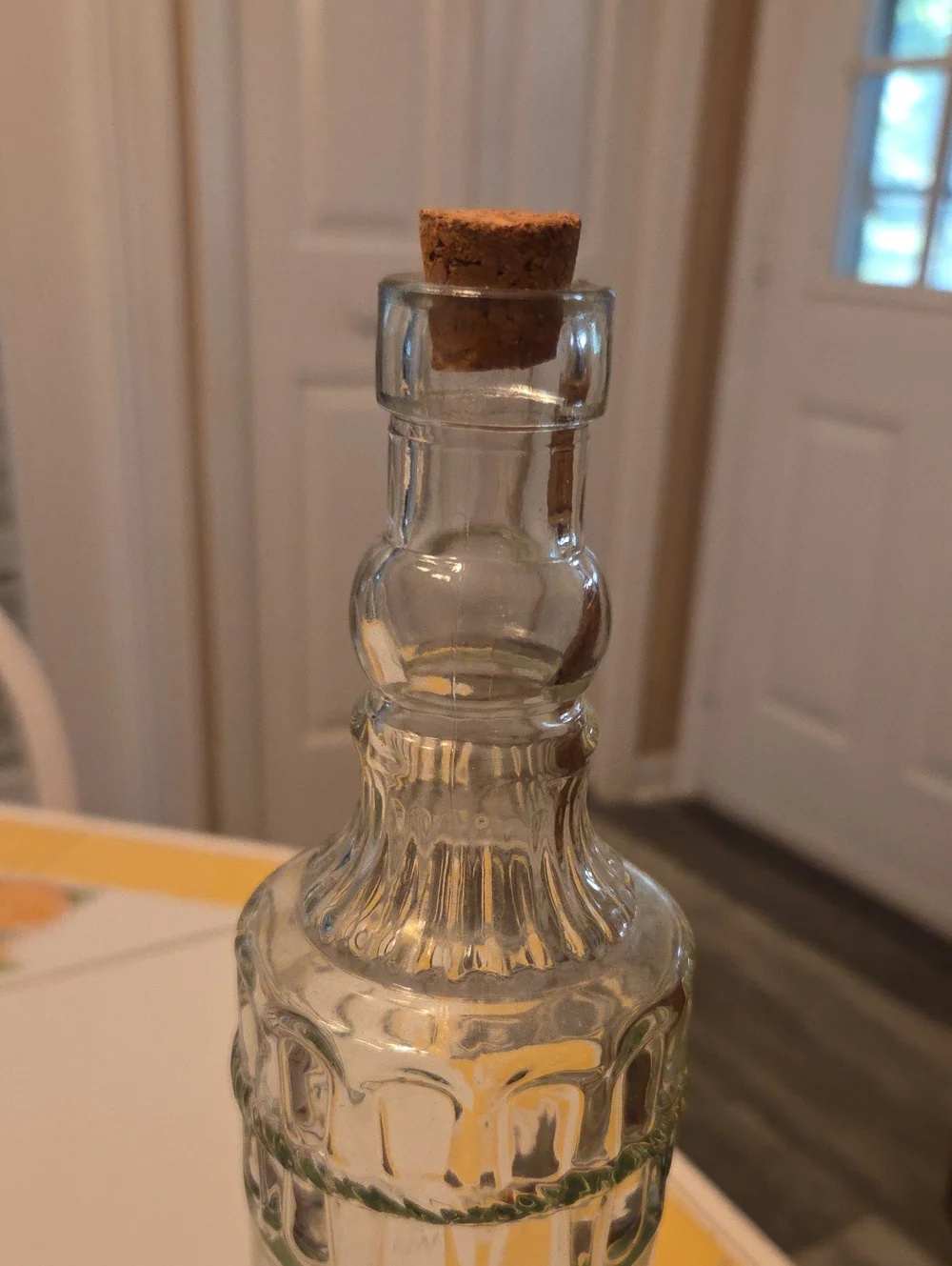 Clear Glass Decorative Bottle with Cork Stopper